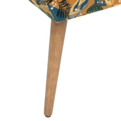 Fauteuil tissu velours à motifs jungle