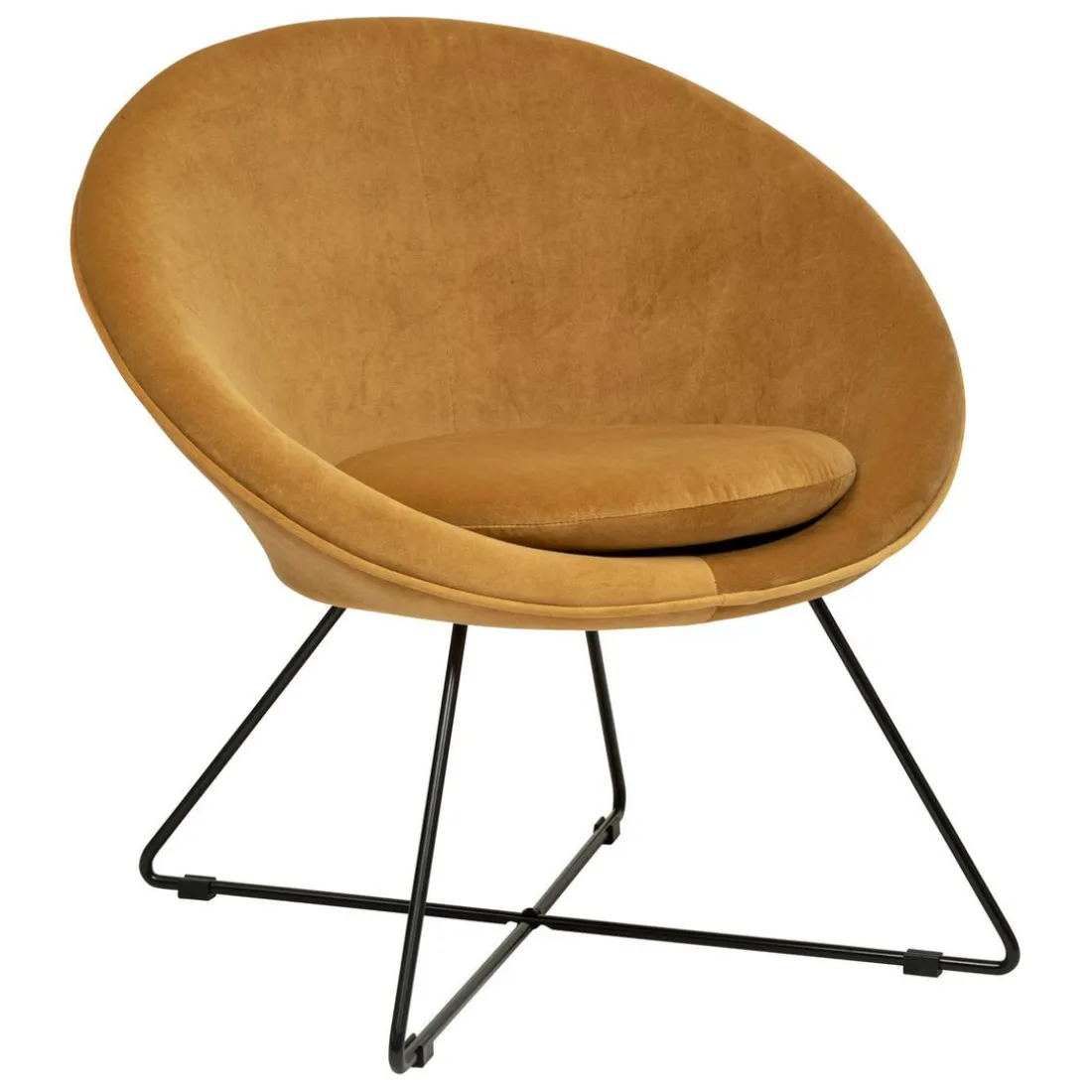 Fauteuil velours marron