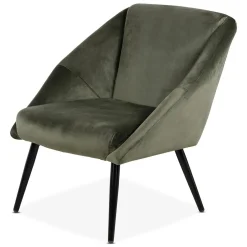 Fauteuil velours vert foncé