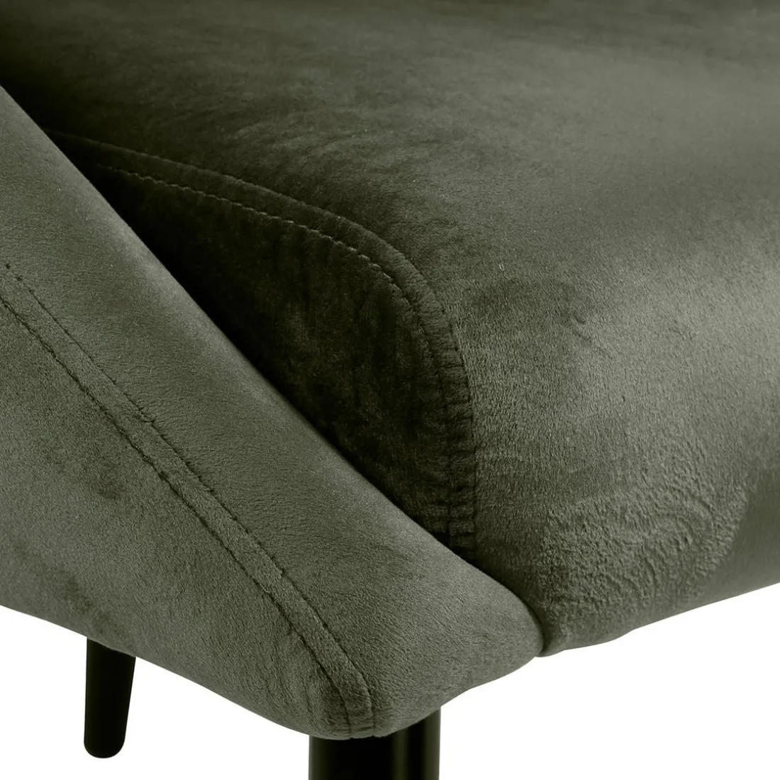 Fauteuil vert foncé velours