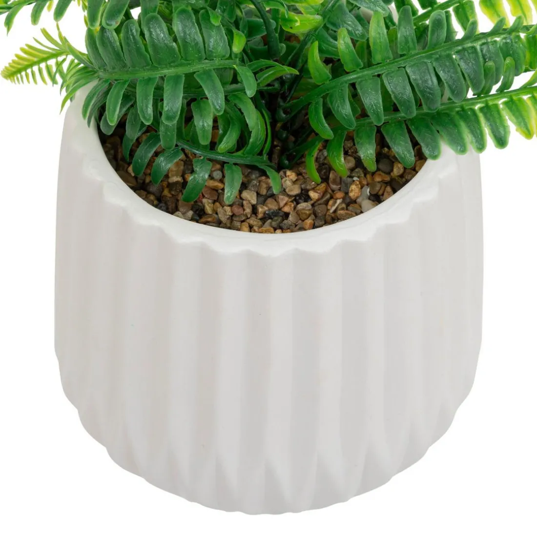 Fougère en Pot Céramique Blanc Paro