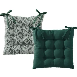 Galette de chaise capitonnée réversible Becquet - Vert