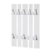 Garderobe murale avec 8 crochets en optique Inox et en MDF laqué Blanc