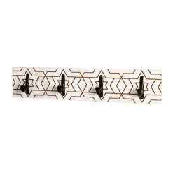 Garderobe murale avec motif et 4 crochets en métal noir