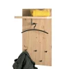 Garderobe murale avec étagère décor cintre et boutons en métal noir
