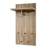 Garderobe murale décor bois tringle et crochets acier