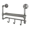 Garderobe murale en acier laqué anthracite 1 compartiment et 3 crochets