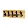 Garderobe murale en bois avec 5 crochets métal noir
