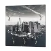 Garderobe murale en MDF avec impression Skyline par Ultra Violet et 5 crochets en optique inox Multicolore
