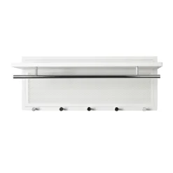 Garderobe murale en tube d'acier peint par poudrage en blanc