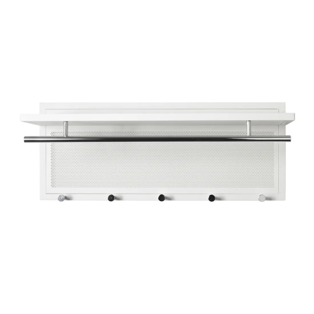 Garderobe murale en tube d'acier peint par poudrage en blanc