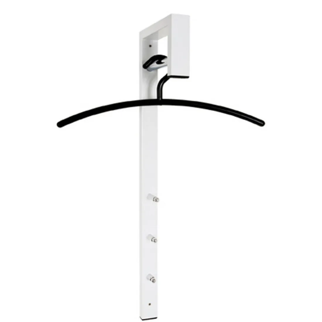 Garderobe murale laqué blanc tringle et crochets chromés