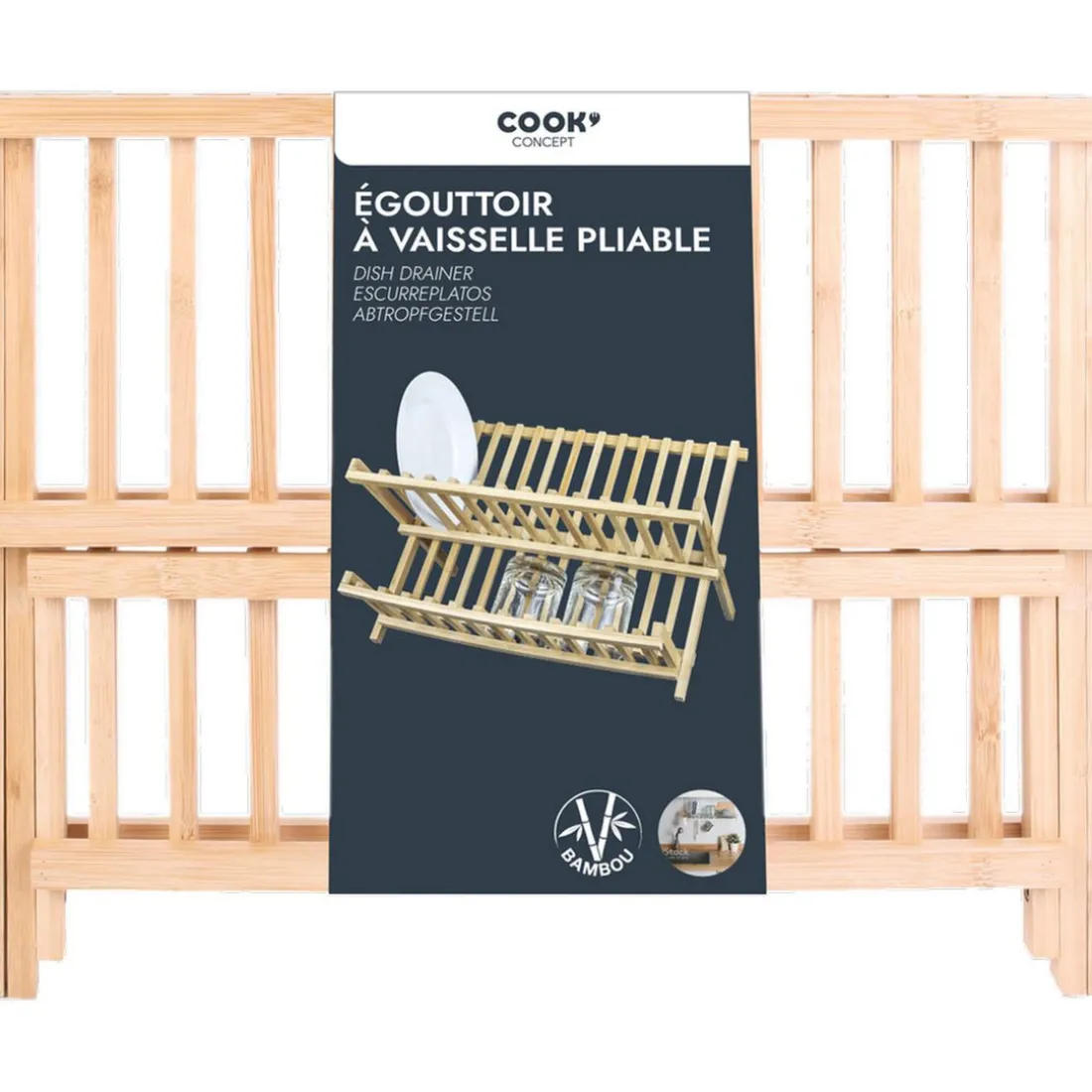 Égouttoir à vaisselle en bambou SEATA
