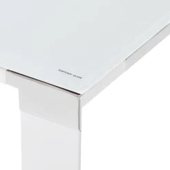Grand bureau de direction en angle 'XLINE' en verre blanc
