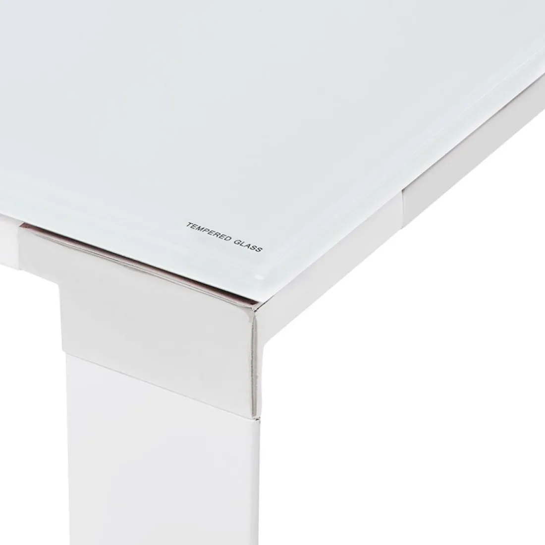 Grand bureau de direction en angle 'XLINE' en verre blanc
