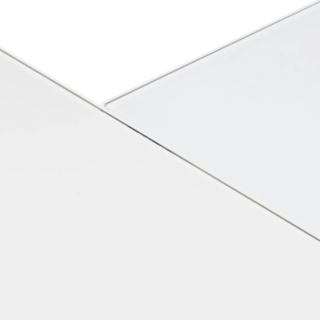 Grand bureau de direction en angle 'XLINE' en verre blanc