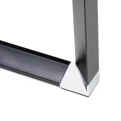 Grand bureau de direction en angle 'XLINE' en verre noir
