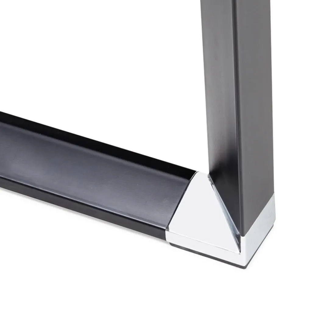 Grand bureau de direction en angle 'XLINE' en verre noir
