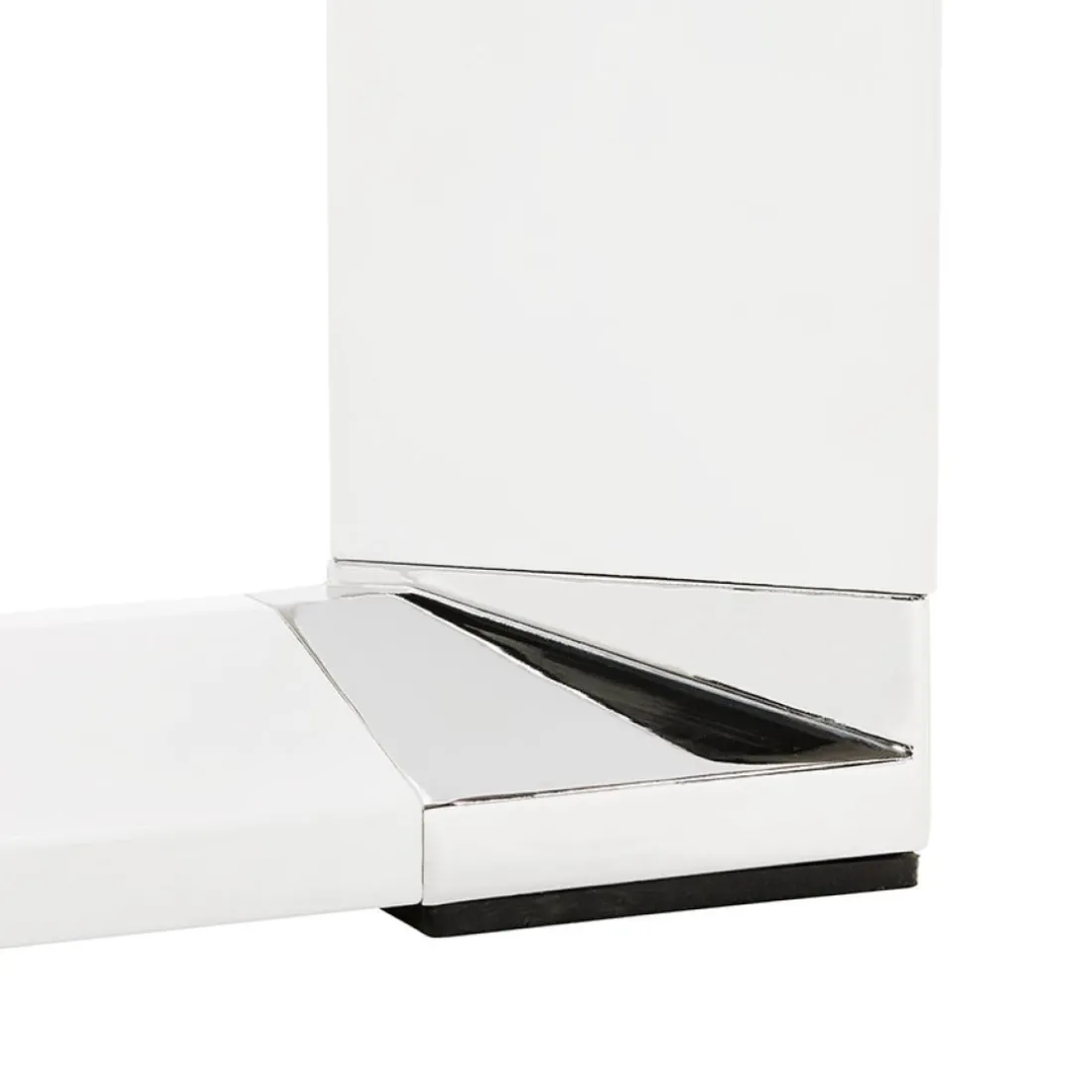Grand bureau de direction en angle 'XLINE' en bois finition naturelle et structure blanche