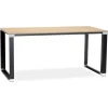 Grand bureau de direction droit 'XLINE' 200 en bois finition naturelle et structure noire