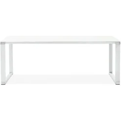 Grand bureau de direction droit 'XLINE' en verre blanc