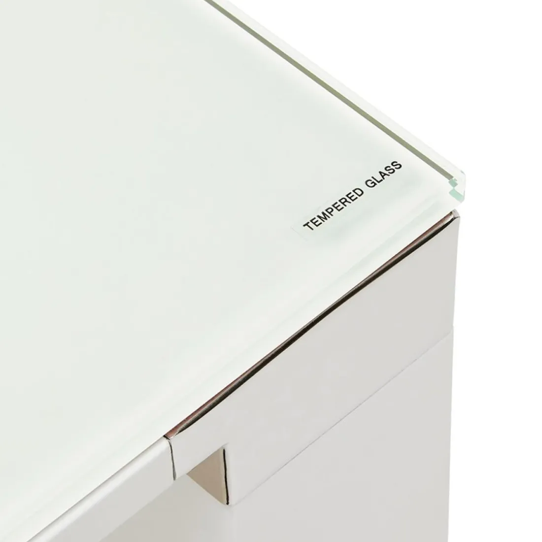 Grand bureau de direction droit 'XLINE' en verre blanc