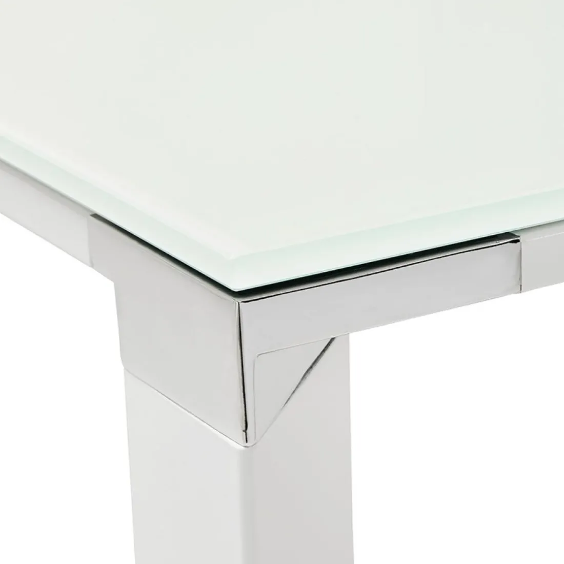 Grand bureau de direction droit 'XLINE' en verre blanc