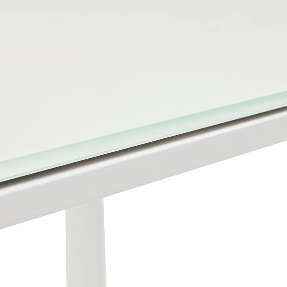 Grand bureau de direction droit 'XLINE' en verre blanc