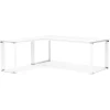 Grand bureau de direction en angle 'XLINE' en bois blanc