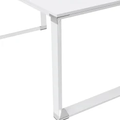 Grand bureau de direction en angle 'XLINE' en bois blanc