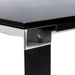 Grand bureau de direction droit 'XLINE' en verre noir