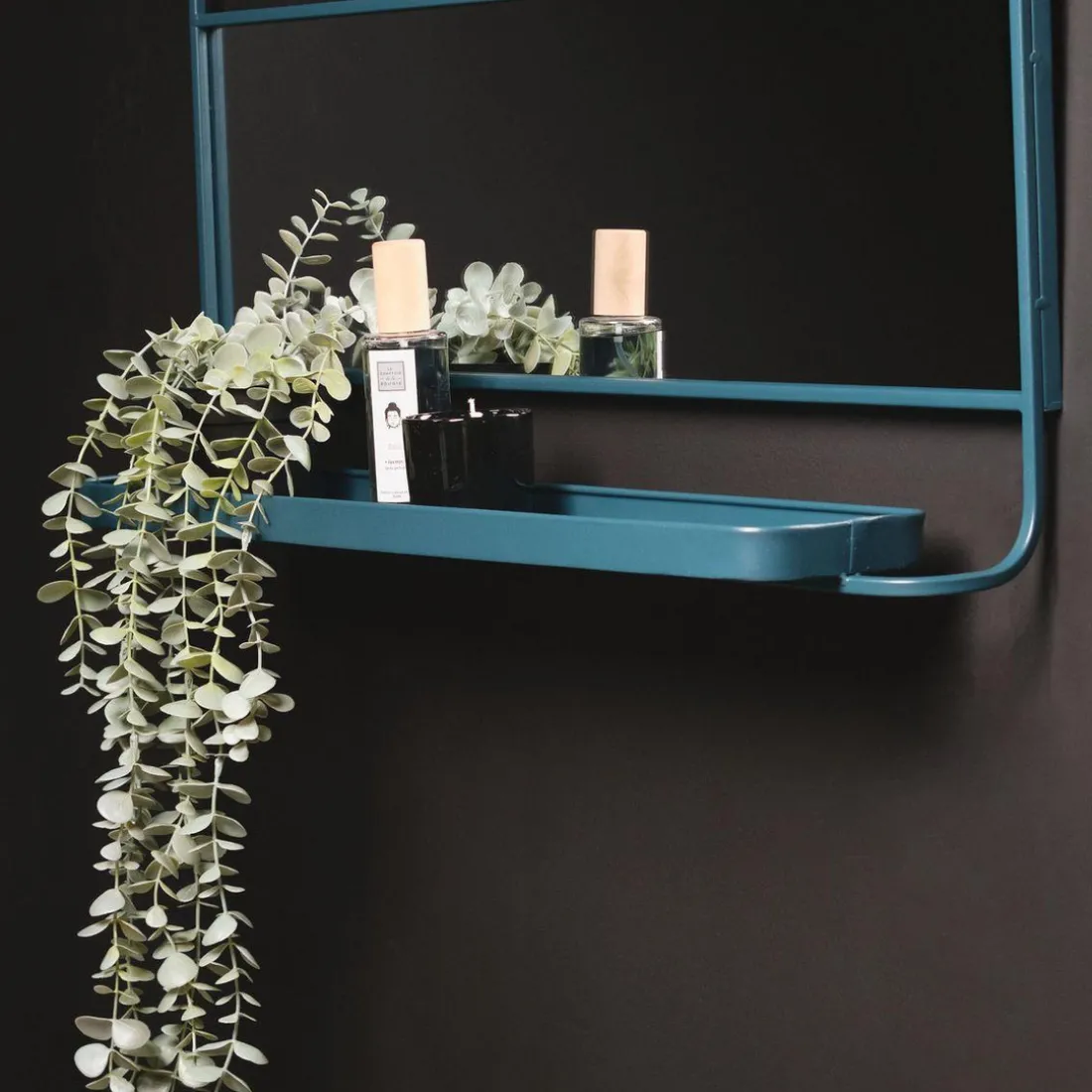 Grand miroir métal paon COZY