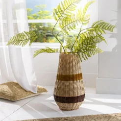 Grand vase en bambou tresse Vannier