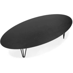 Grande table basse de salon 'ELYPSE' en bois et métal noir