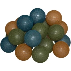 Guirlande Led Secteur 20 Boules Assortiments Bleu Vert Marron