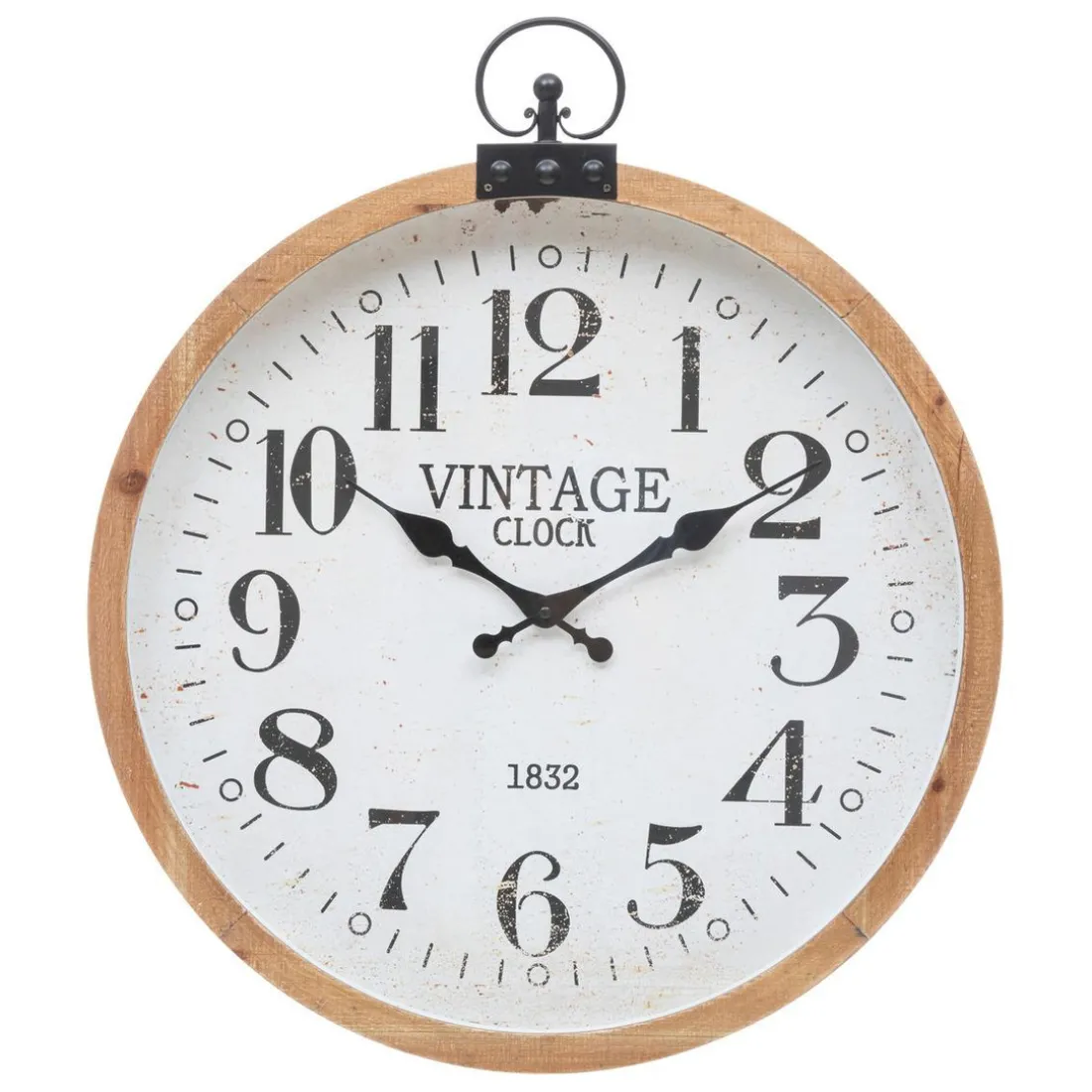 Horloge en bois et métal