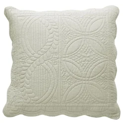 Housse de coussin, housse oreiller boutis en coton BAILLARGUES - écru