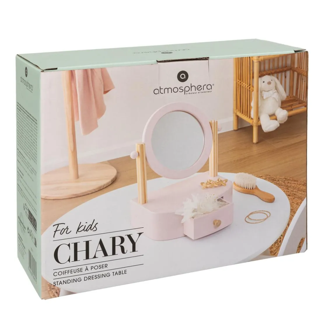 Jeu coiffeuse à poser enfant Chary Rose
