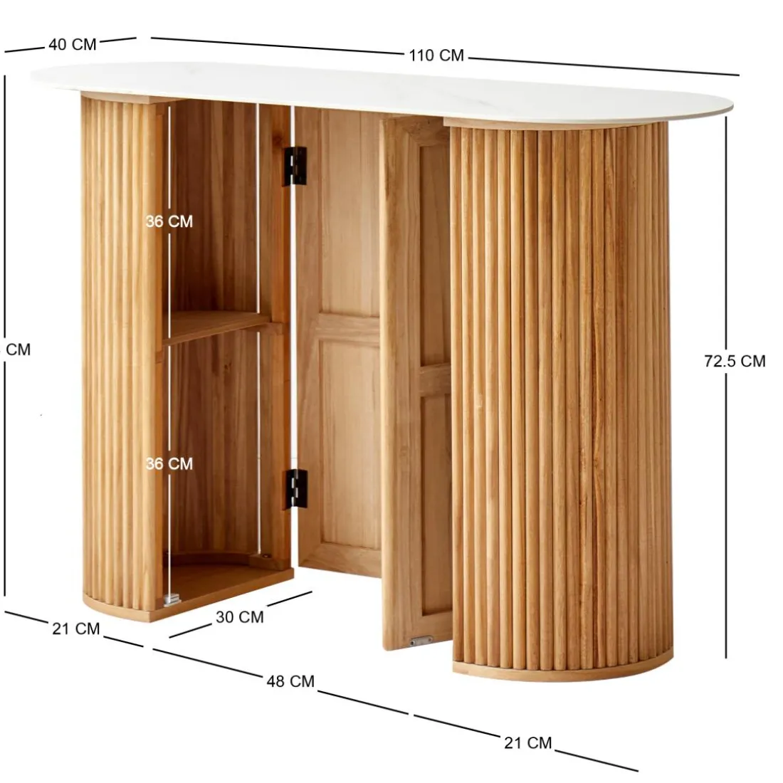 La console PIREUS design scandinave et sa structure en bois massif