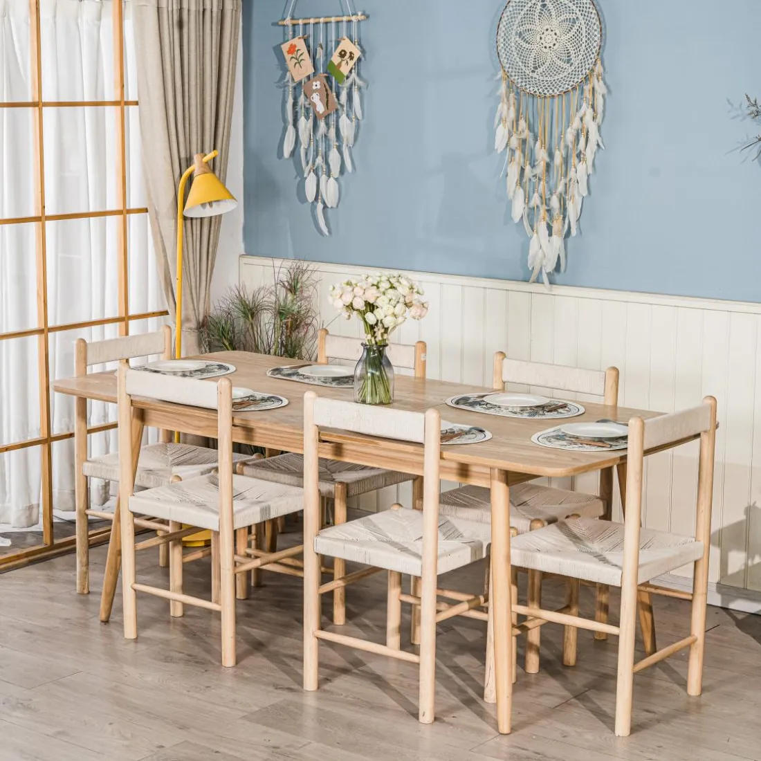La table à manger CORTE design intempore style scandinave élégant 6 à 8 personnes rallonges extensibles