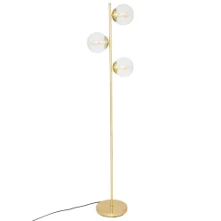 Lampadaire droit H162cm en métal doré