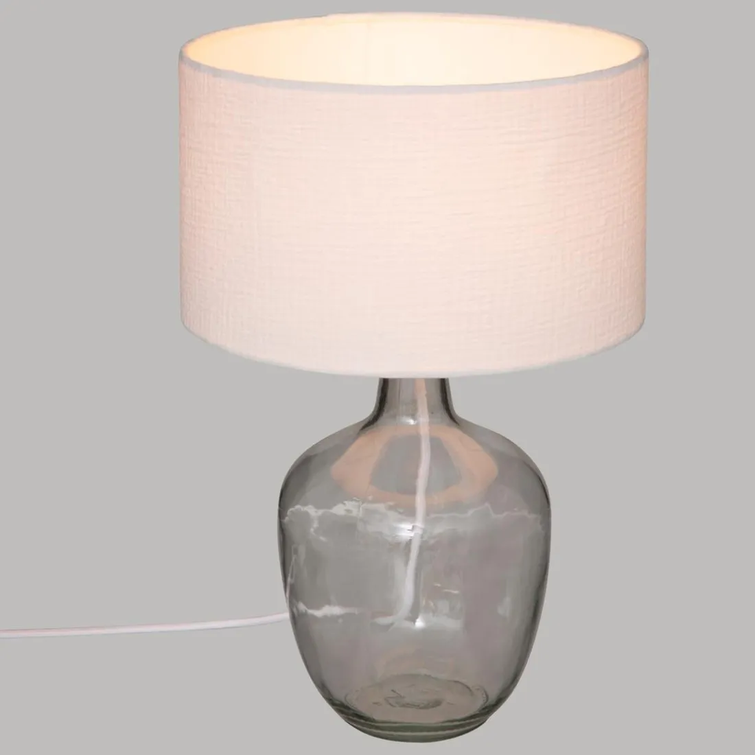 Lampe en coton H43,5cm blanc