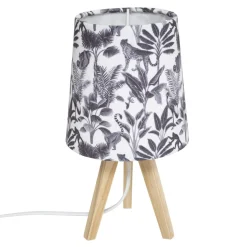 Lampe pieds Bois Abat-jour 13 x 13 Jungle