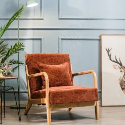 Le fauteuil de salon OHAMA avec son design scandinave rouge