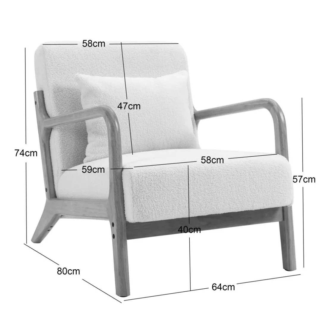 Le fauteuil de salon OHAMA avec son design scandinave rouge