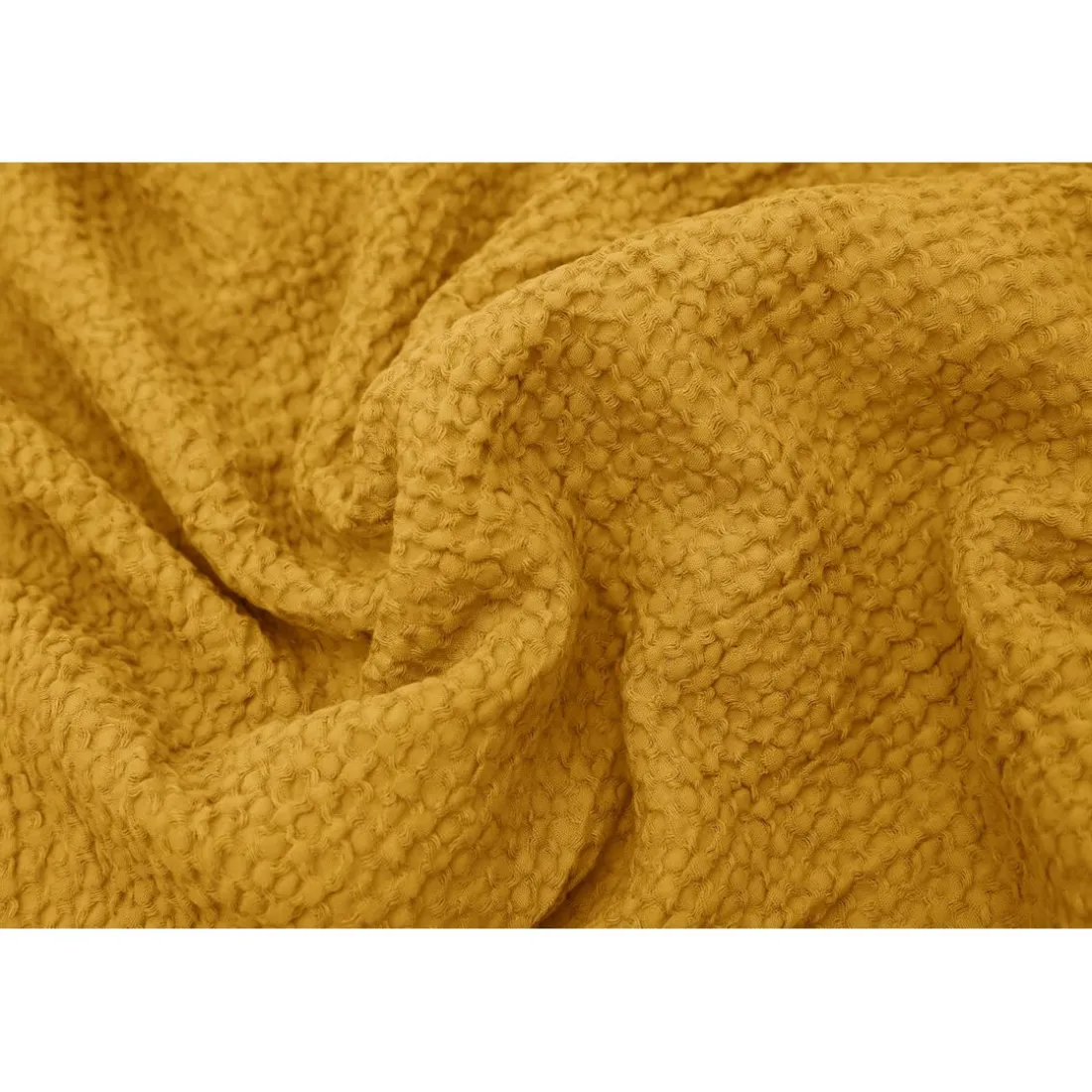 Les basiques - Plaid en coton ocre