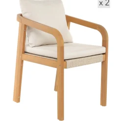 Les chaises intérieur extérieur en bois massif DELGADO design intemporel style scandinave