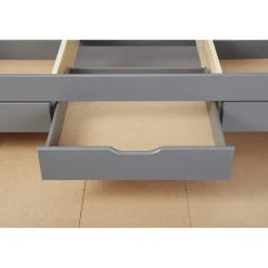 Lit à rangement 90 x 200 cm Pin Massif Gris