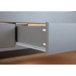 Lit à rangement 90 x 200 cm Pin Massif Gris