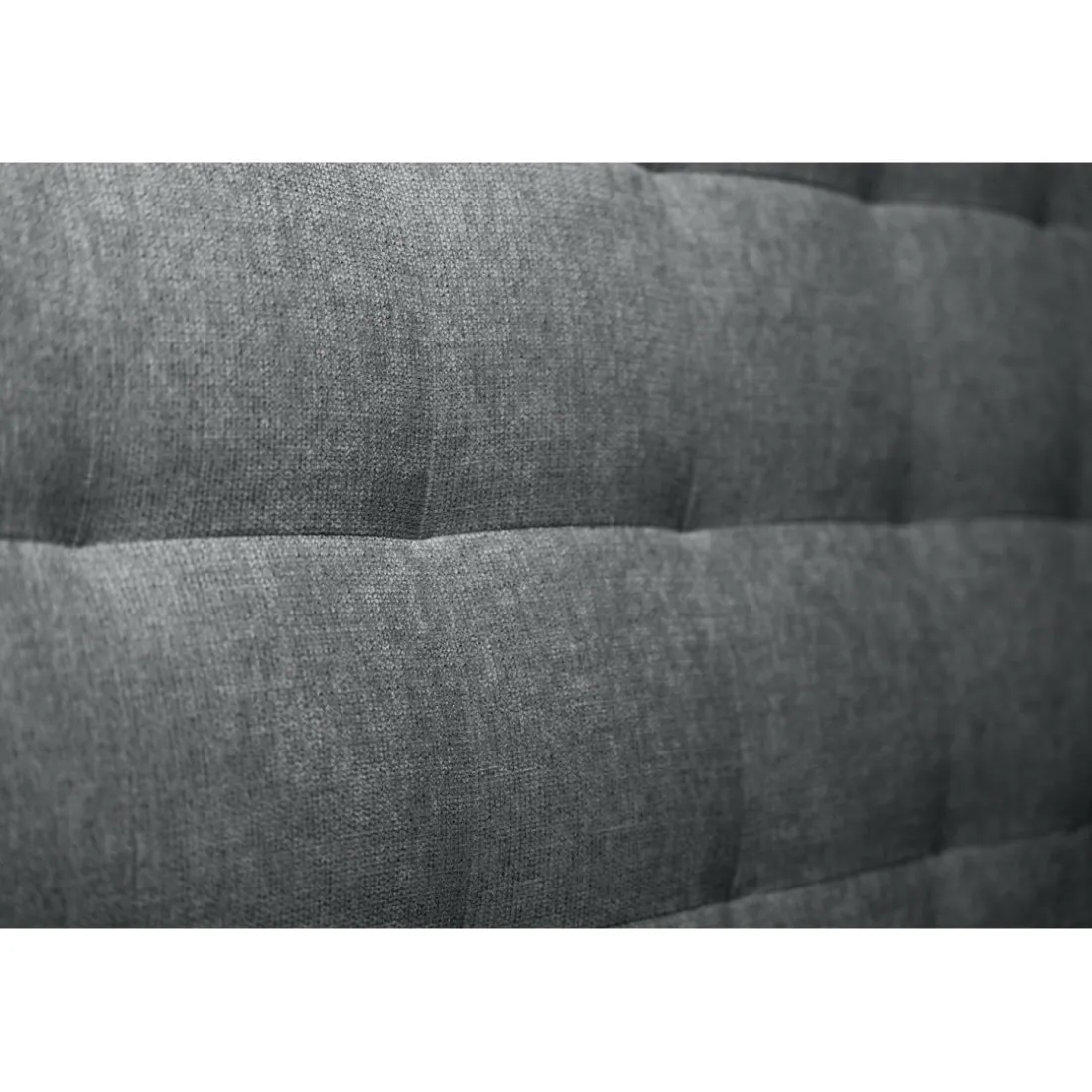 Lit avec tête de lit capitonnee tissu et sommier tapissier gris anthracite